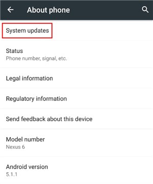 Choose the "System Update" Option