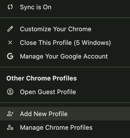 Chrome Add New Profile