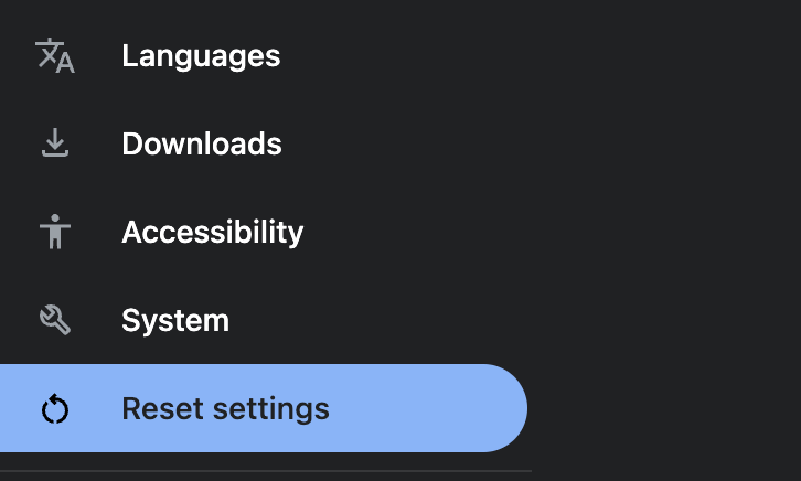Mac Chrome Browser Reset Settings