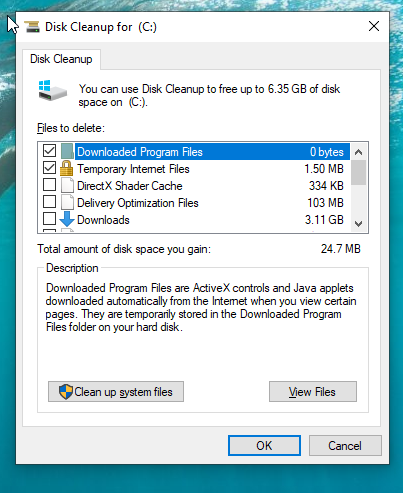Use Disk Cleanup to clean up your disks