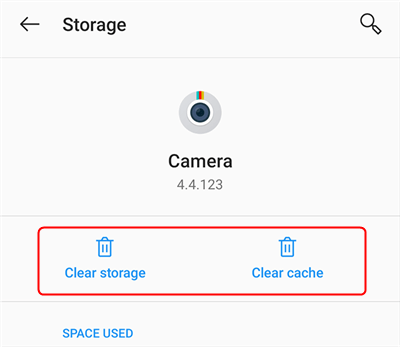 Clear the Cache and Data for the Camera App