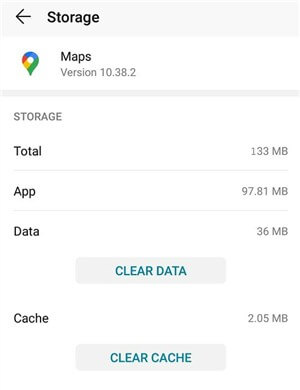 Clear Google Maps Data and Cache