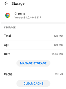 Check and Clear Data and Cache