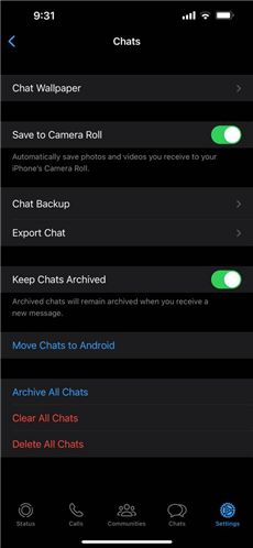 Click Export Chat