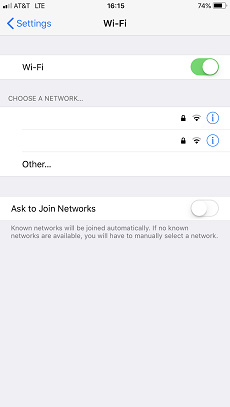 Click “i” Next to Wi-Fi Network