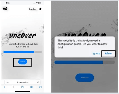Click Jailbreak Then Allow
