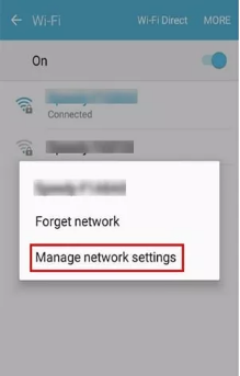 Tap Manage Network Settings