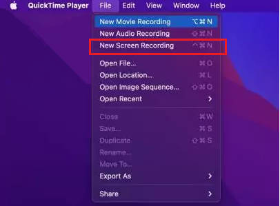 Choose New Screen Recording