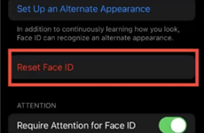 Click on Reset Face ID