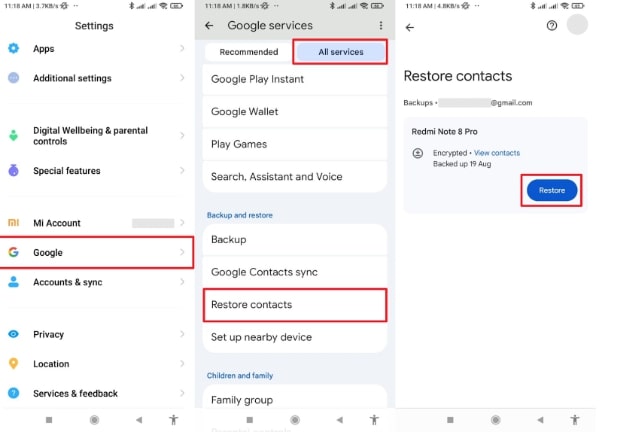 Click on Restore Button