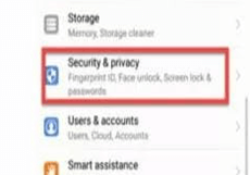 Click on Security & Privacy