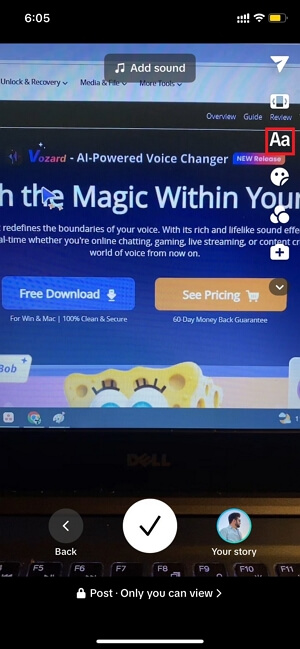 Click on the Aa option.