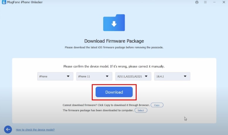 Click on the Download Button