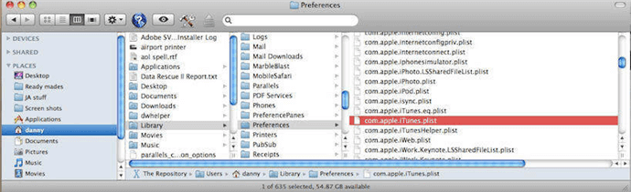 Click on the Preferences Submenu on Library Menu