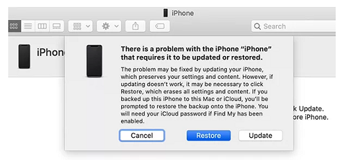 Click on the Restore button to unlock your device. 