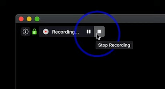 Click on the "Stop" button to stop the recording