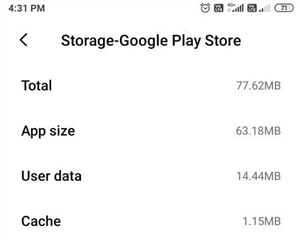 Click on the Storage Option