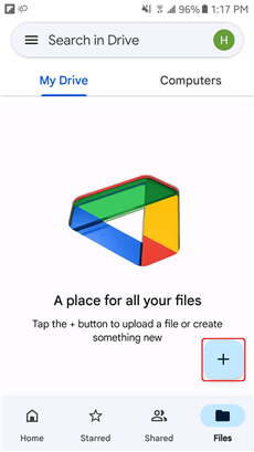 Click + Icon to Create a Folder