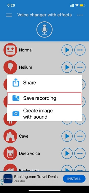 Click the save recording option.