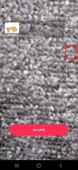 Click the Effects button.