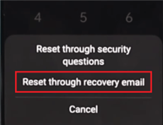 Click Reset Through Recovery Email