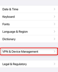 Click VPN & Device Management
