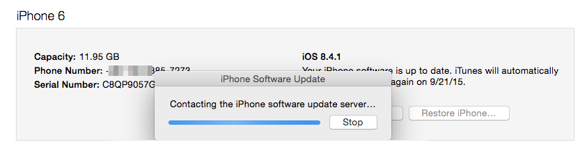 iOS 9 Problems - Stuck on Contacting Software Update Server