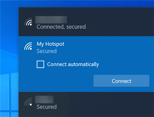 Connect to a Mobile Hotspot from a Laptop