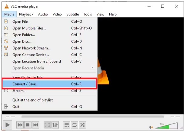 Convert and save media vlc