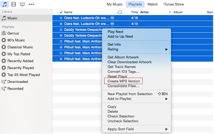 How to Convert Wav to MP3 iTunes -Step 4