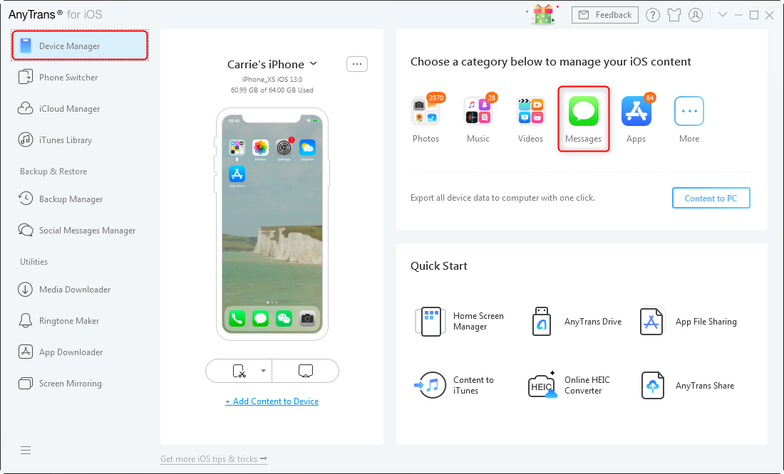 How to Copy Text Messages from iPhone – Step 1