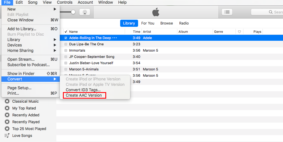 create new itunes library