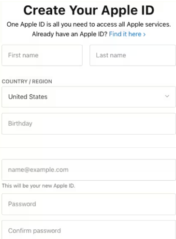 Create New Apple ID