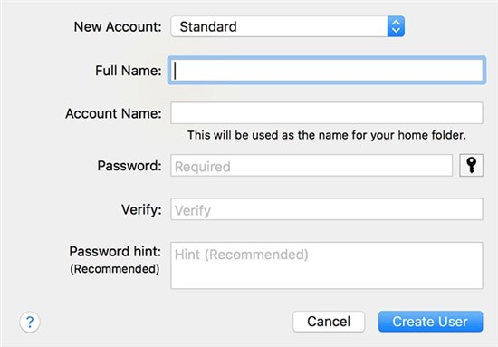 Create New iCloud Account on Mac