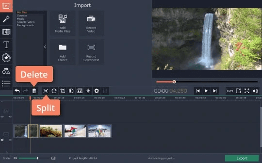 Cut the Video in Movavi Video Editor