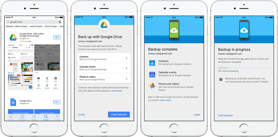 Data Transfer From iPhone to Google Drive