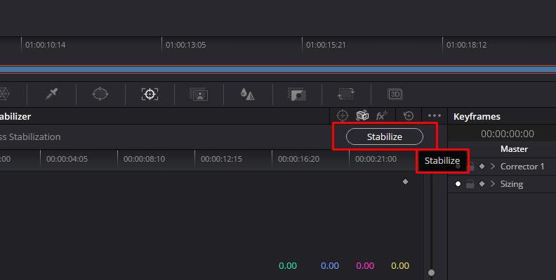 Click Stabilize in Color Tab