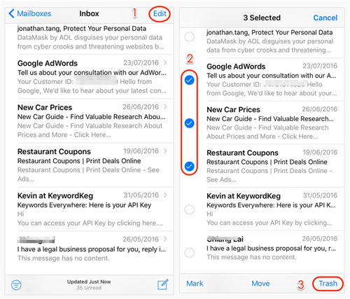 How to Delete All Emails on iPhone/iPad One by One