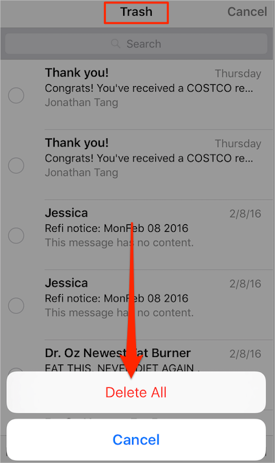 How to Empty Trash on iPhone 6/5/4 (Mail/Photos/Notes)