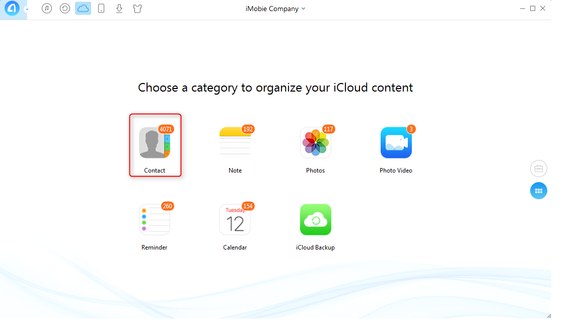 Delete All iCloud Contacts with AnyTrans - Step 2