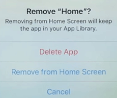 Choose Delete App Option