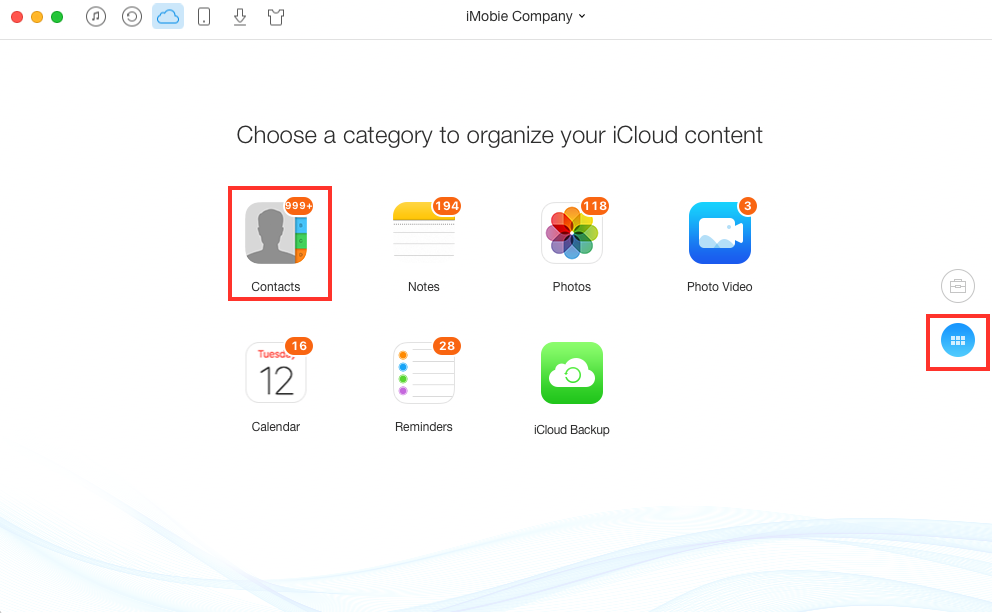Delete Duplicate Contacts in iCloud with AnyTrans - Step 2