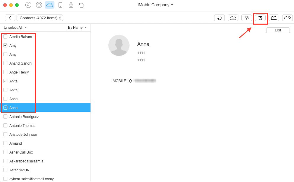 Delete Duplicate Contacts in iCloud with AnyTrans - Step 3