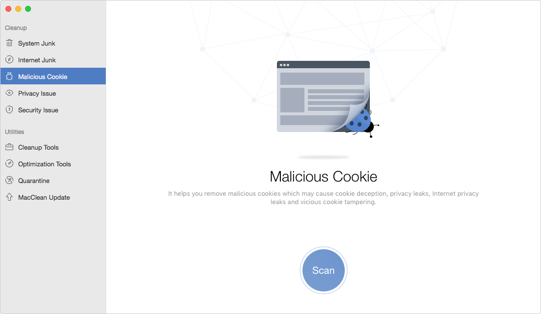 Delete Malicious Cookies on Mac with MacClean- Step 2