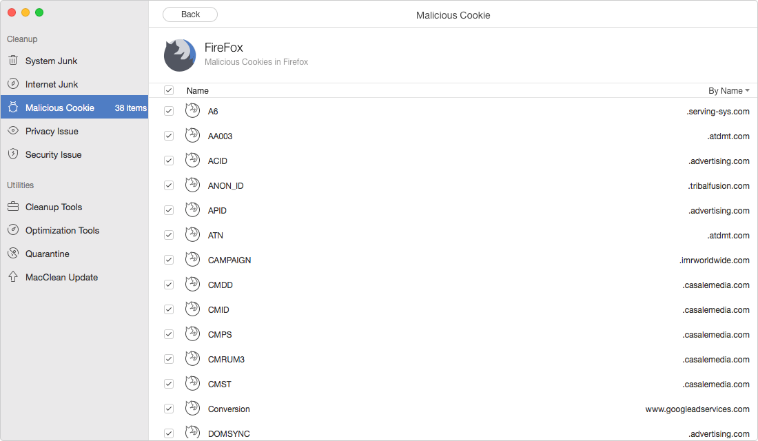Delete Malicious Cookies on Mac with MacClean- Step 4