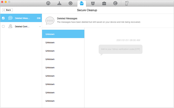 How to Delete Spotlight Search Messages with PhoneClean – Step 2