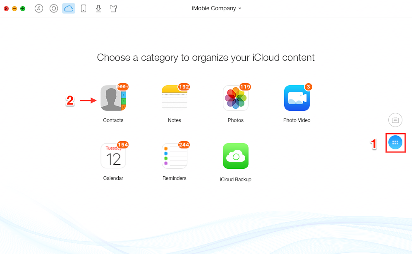 How to Delete Numbers from iCloud with AnyTrans - Step 2