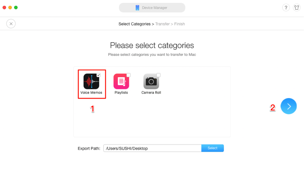 How to Transfer Voice Memos from iPhone to Computer - Step 2
