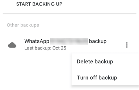 delete whatsapp backup