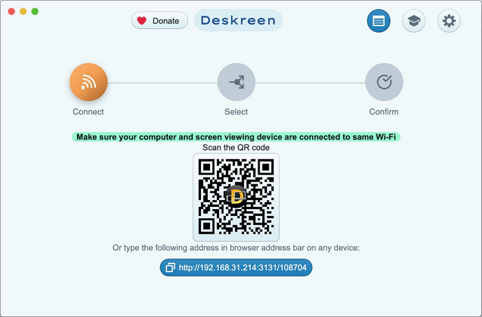 Scan QR Code to Use iPad as Second Monitor